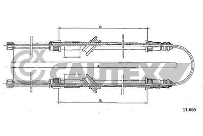 Тросик, cтояночный тормоз CAUTEX 762366 для RENAULT 12
