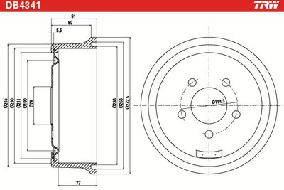 BREMSTROMMEL TRW DB4341 1