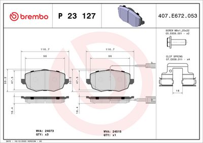 Brake Pad Set, disc brake P 23 127