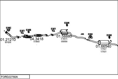 SISTEM DE ESAPAMENT MTS FORD22760A000920