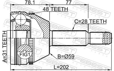 Шарнирный комплект, приводной вал 2110-TRD9A48