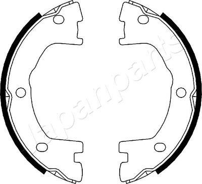 Zestaw szczęk hamulcowych, hamulec postojowy JAPANPARTS GF-0231AF