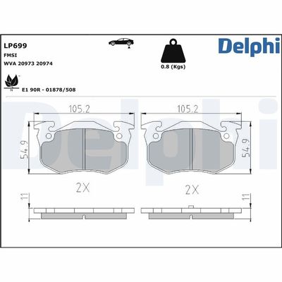 Brake Pad Set, disc brake LP699