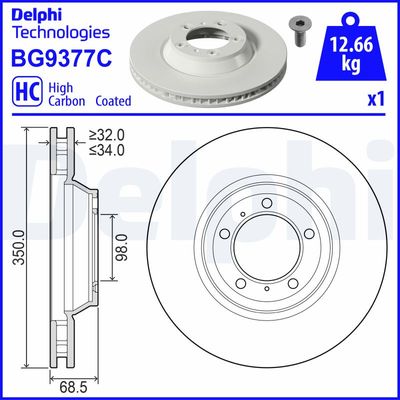 Bromsskiva DELPHI BG9377C