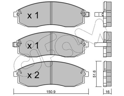 Комплект тормозных колодок, дисковый тормоз CIFAM 822-306-1 для MITSUBISHI L200