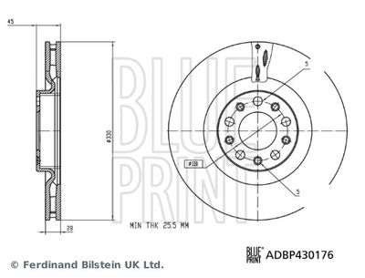 Tarcza hamulcowa BLUE PRINT ADBP430176