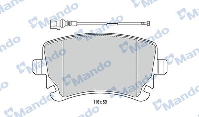 Комплект тормозных колодок, дисковый тормоз MANDO MBF015207 для VW MULTIVAN
