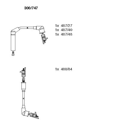 Комплект проводов зажигания BREMI 300/747 для SUBARU LIBERO