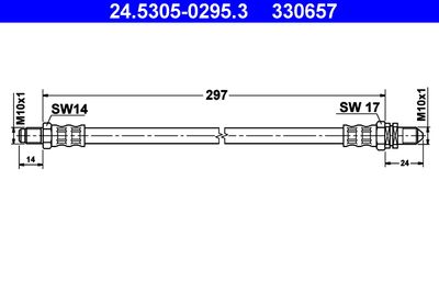 Тормозной шланг ATE 24.5305-0295.3 для FORD PUMA