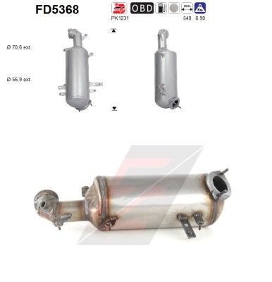 Sod-/partikelfilter, udstødningssystem AS FD5368