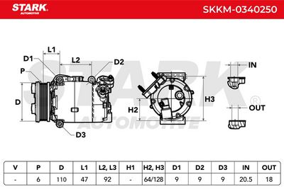 компресор, климатизация STARK SKKM-0340250