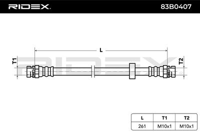 спирачен маркуч RIDEX 83B0407