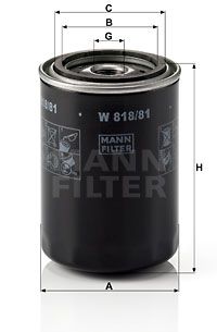 Масляный фильтр MANN-FILTER W 818/81 для TOYOTA CRESSIDA