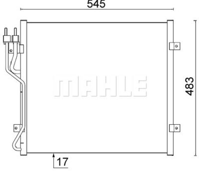 Конденсатор, кондиционер MAHLE AC 545 000S для JEEP CHEROKEE