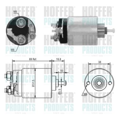 Тяговое реле, стартер HOFFER 46104 для FORD FUSION
