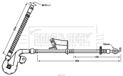 Brake Hose Borg & Beck BBH7764