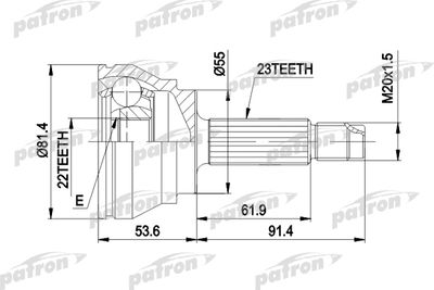 Шарнирный комплект, приводной вал PATRON PCV1014 для FORD ESCORT