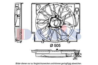 Вентилятор, охлаждение двигателя AKS DASIS 058082N для BMW 6