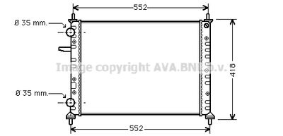 Радиатор, охлаждение двигателя AVA QUALITY COOLING FTA2229 для FIAT MULTIPLA