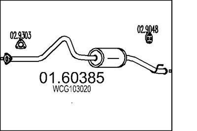 MTS 01.60385 Глушитель выхлопных газов  для LAND ROVER DEFENDER Station Wagon (L316) 2.5 Td5 4x4 (L316)