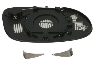 Zijspiegel glas Links (asferisch, met verwarming, chroom) past: MERCEDES A-KLASA W168, CLK C208, SLK R170 09.96-08.04