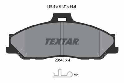 Комплект тормозных колодок, дисковый тормоз TEXTAR 2354001 для MAZDA B-SERIE