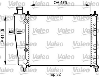 Радиатор, охлаждение двигателя VALEO 734239 для FIAT BRAVA