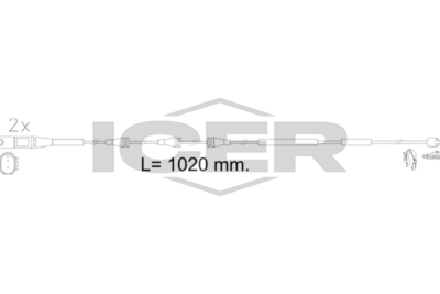 предупредителен контактен сензор, износване на накладките ICER 610623 E C