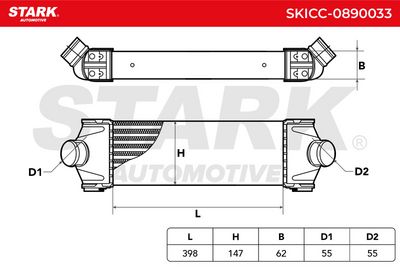 интеркулер (охладител за въздуха на турбината) STARK SKICC-0890033