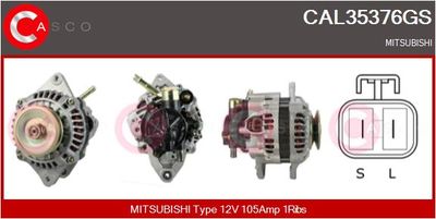 CASCO CAL35376GS Генератор для MITSUBISHI GALANT VII (E5_A, E7_A, E8_A)