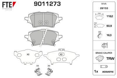SET PLACUTE FRANA FRANA DISC FTE 9011273
