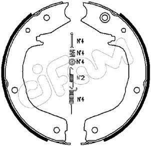 Zestaw szczęk hamulcowych, hamulec postojowy CIFAM 153-267K