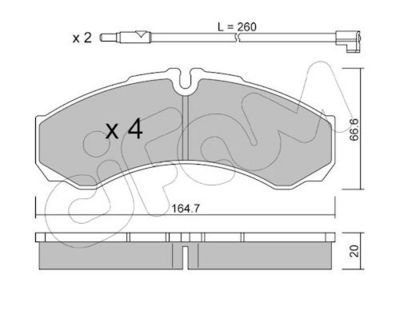 Sada brzdových destiček, kotoučová brzda CIFAM 822-212-7K
