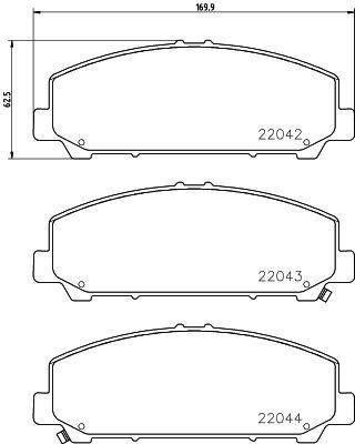 Комплект тормозных колодок, дисковый тормоз MINTEX MDB3714 для NISSAN ARMADA