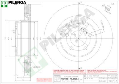 PILENGA V437 Тормозные диски  для LAND ROVER RANGE ROVER III (L322) 4.4 4x4