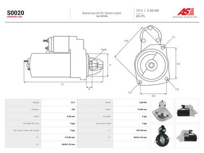 Starter AS-PL S0020