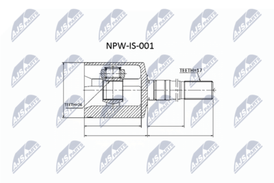 Zestaw przegubu, wał napędowy NTY NPW-IS-001