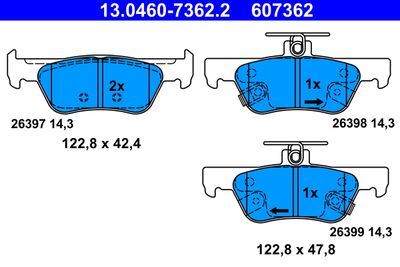 Brake Pad Set, disc brake 13.0460-7362.2