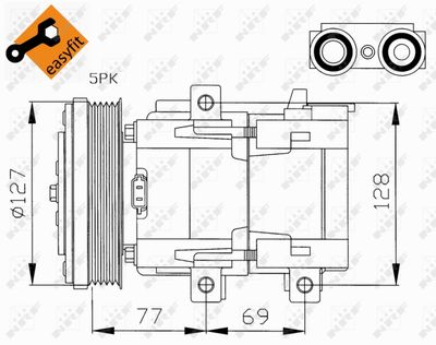NRF 32061G Компрессор кондиционера  для FORD MONDEO II седан (BFP) 1.8 TD