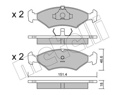 Комплект тормозных колодок, дисковый тормоз METELLI 22-0029-0 для FERRARI 328