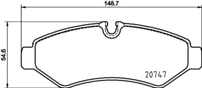 Комплект тормозных колодок, дисковый тормоз HELLA 8DB 355 036-861 для MERCEDES-BENZ eSPRINTER