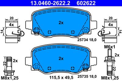 Brake Pad Set, disc brake 13.0460-2622.2