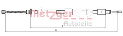 Тросик, cтояночный тормоз METZGER 10.4566 для CITROËN ZX