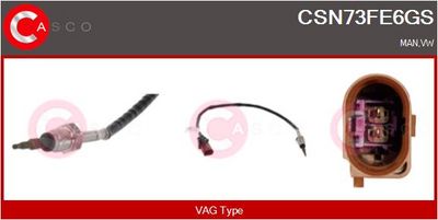 Čidlo, teplota výfukových plynů CASCO CSN73FE6GS
