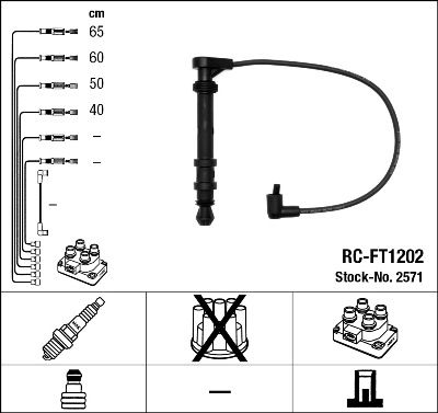 Комплект проводов зажигания NGK 2571 для FIAT ALBEA