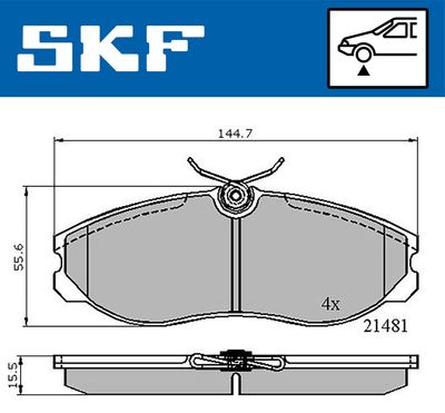 Комплект тормозных колодок, дисковый тормоз SKF VKBP 80603 для NISSAN VANETTE