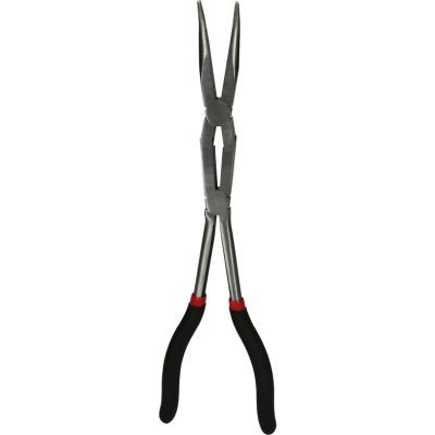 Ks Tools - Dvojkĺbové úzke ploché kliešte, zahnuté L-335mm