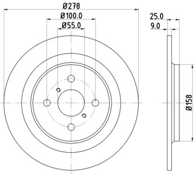 Тормозной диск HELLA 8DD 355 114-051 для DAIHATSU CHARADE