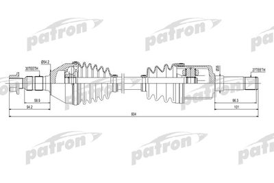 Приводной вал PATRON PDS0270 для OPEL VECTRA
