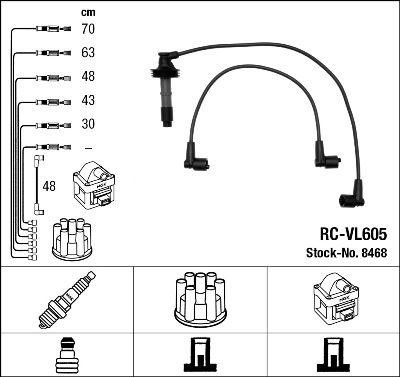 Комплект проводов зажигания NGK 8468 для RENAULT SAFRANE